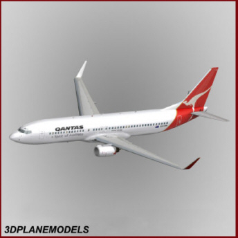 qantas boeing 737 800 3d model detailed textured